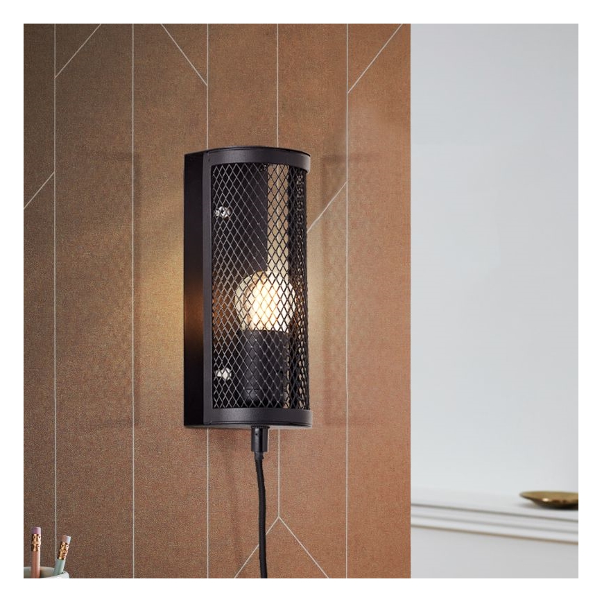 Brilliant - Zidna svjetiljka MAZE 1xE27/40W/230V crna