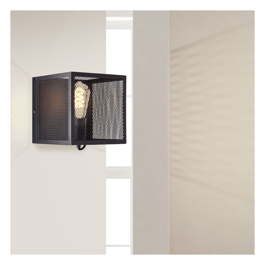 Brilliant - Zidna svjetiljka MAZE 1xE27/40W/230V crna