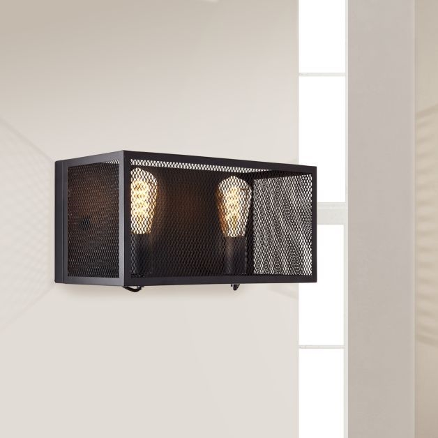 Brilliant - Zidna svjetiljka MAZE 2xE27/40W/230V crna