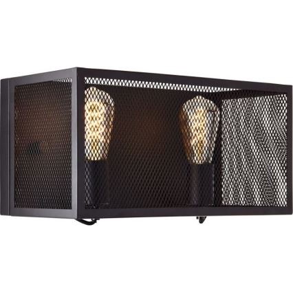 Brilliant - Zidna svjetiljka MAZE 2xE27/40W/230V crna