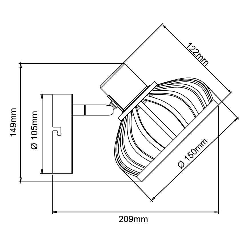 Brilliant - Zidna svjetiljka NORAH 1xE14/28W/230V bambus