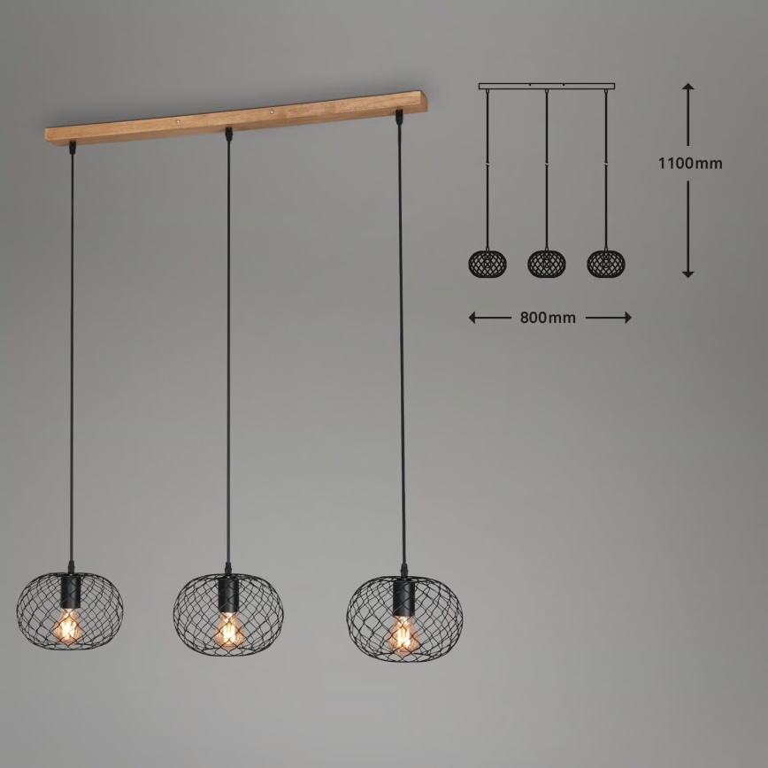 Brilo 4037-035 - Luster WINKI na sajli 3xE27/40W/230V