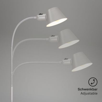 Brilo - Fleksibilna podna lampa 1xE27/10W/230V srebrna