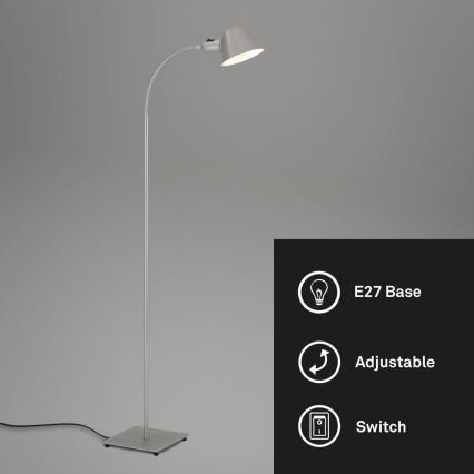 Brilo - Fleksibilna podna lampa 1xE27/10W/230V srebrna