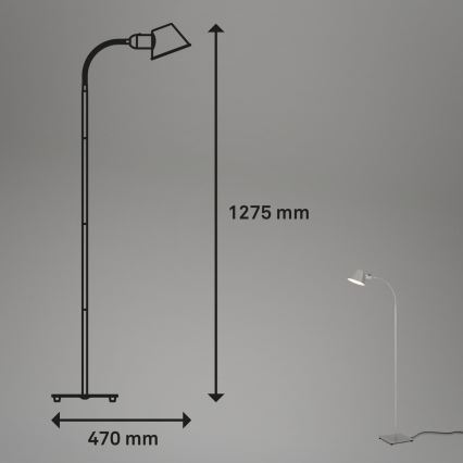 Brilo - Fleksibilna podna lampa 1xE27/10W/230V srebrna