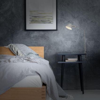 Brilo - Fleksibilna stolna lampa s kopčom 1xE27/10W/230V srebrna