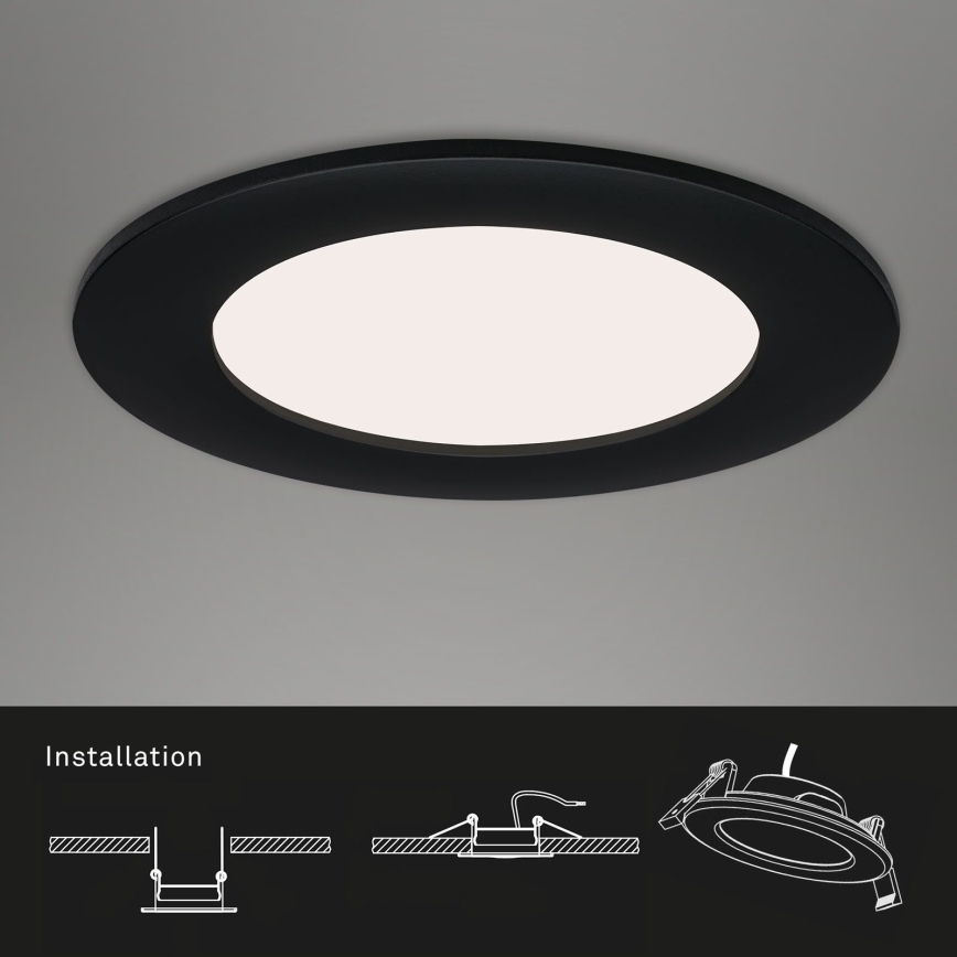 Brilo - SET od 3 LED ugradnih svjetala za kupaonicu FLAT LED/6W/230V IP44 crna