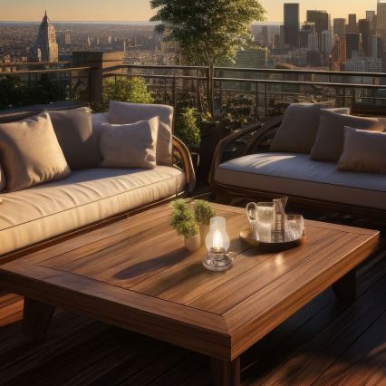 Brilo - LED s mogućnošću prigušivanja vanjska punjiva stolna lampa KANEA LED/1,5W/5V IP44 1200 mAh brončana