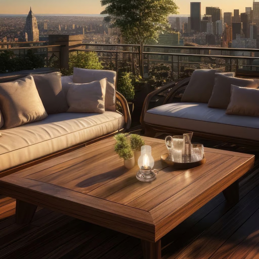 Brilo - LED s mogućnošću prigušivanja vanjska punjiva stolna lampa KANEA LED/1,5W/5V IP44 1200 mAh brončana