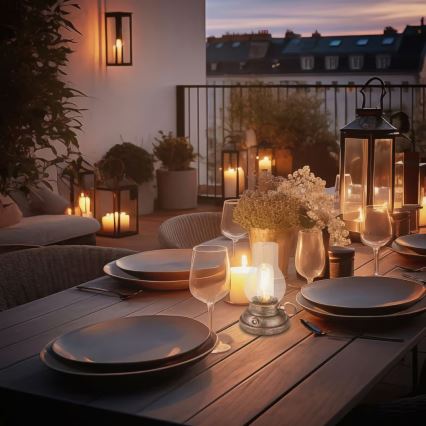 Brilo - LED s mogućnošću prigušivanja vanjska punjiva stolna lampa KANEA LED/1,5W/5V IP44 1200 mAh brončana