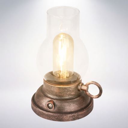 Brilo - LED s mogućnošću prigušivanja vanjska punjiva stolna lampa KANEA LED/1,5W/5V IP44 1200 mAh brončana