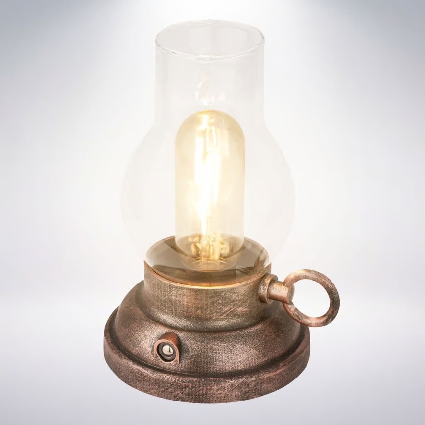 Brilo - LED s mogućnošću prigušivanja vanjska punjiva stolna lampa KANEA LED/1,5W/5V IP44 1200 mAh brončana