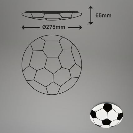 Brilo - LED Dječja stropna svjetiljka FOTBALL LED/12W/230V