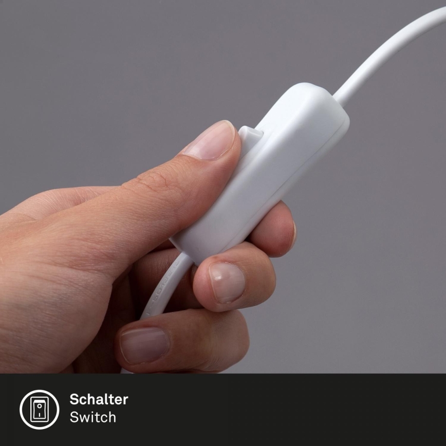 Brilo - LED Fleksibilna stolna lampa s kopčom TRASNA LED/7,5W/230V bijela