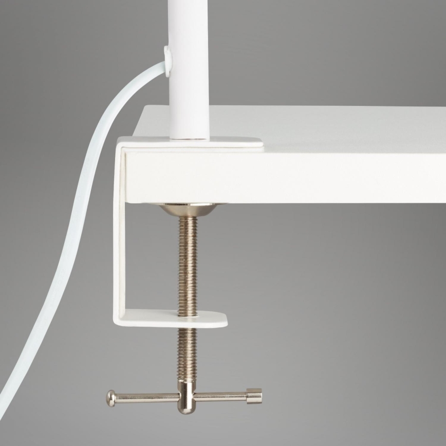 Brilo - LED Fleksibilna stolna lampa s kopčom TRASNA LED/7,5W/230V bijela