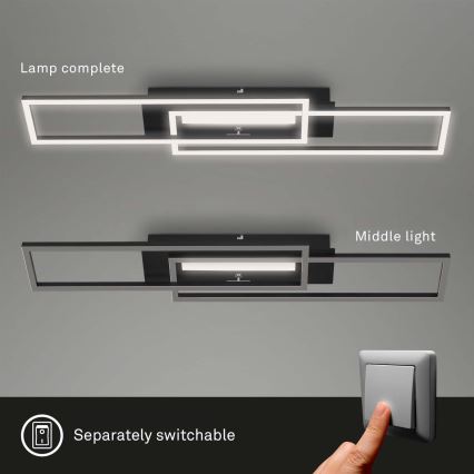 Brilo - LED Nadgradni luster FRAME 2xLED/20W/230V crna