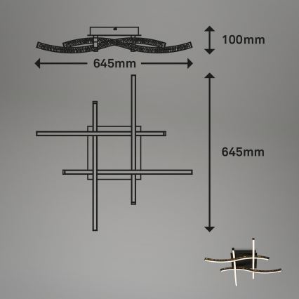 Brilo - LED Nadgradni luster REY 4xLED/6W/230V crna