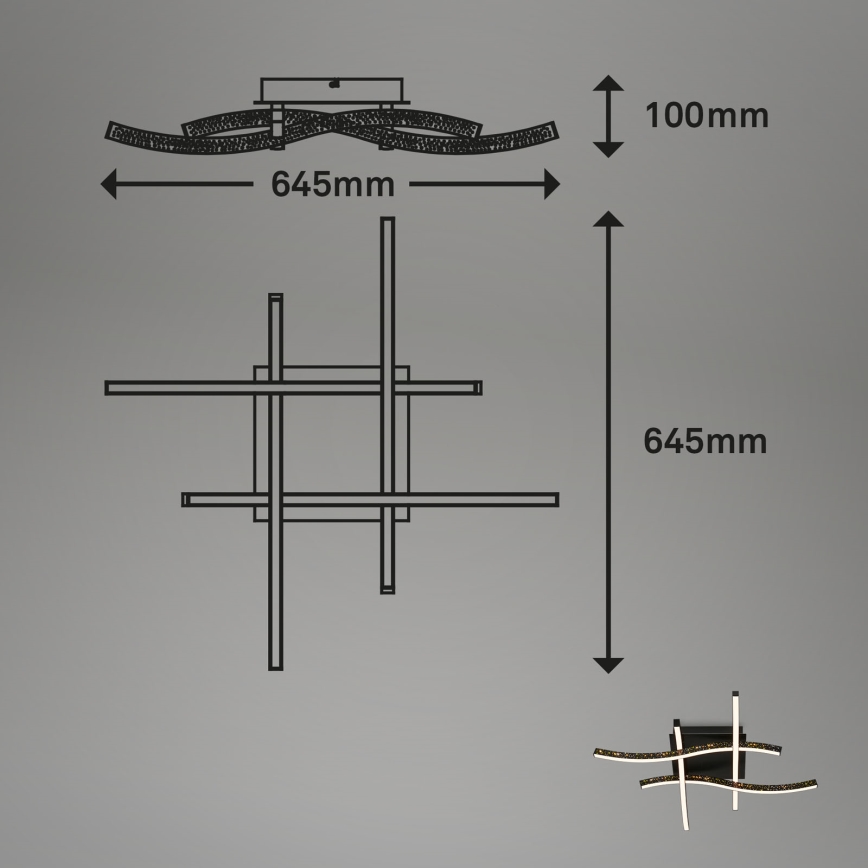 Brilo - LED Nadgradni luster REY 4xLED/6W/230V crna
