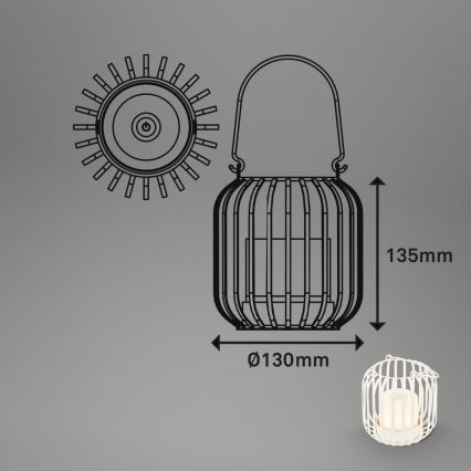 Brilo - LED Prigušiva punjiva vanjska stolna lampa LED/2W/5V IP44 bijela