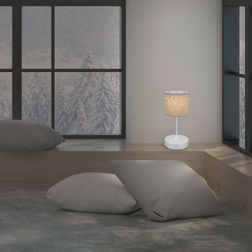 Brilo - LED Prigušiva punjiva vanjska stolna lampa LOLE LED/3W/5V 2000mAh IP44 srebrna/bež