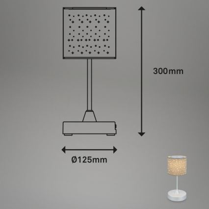 Brilo - LED Prigušiva punjiva vanjska stolna lampa LOLE LED/3W/5V 2000mAh IP44 srebrna/bež