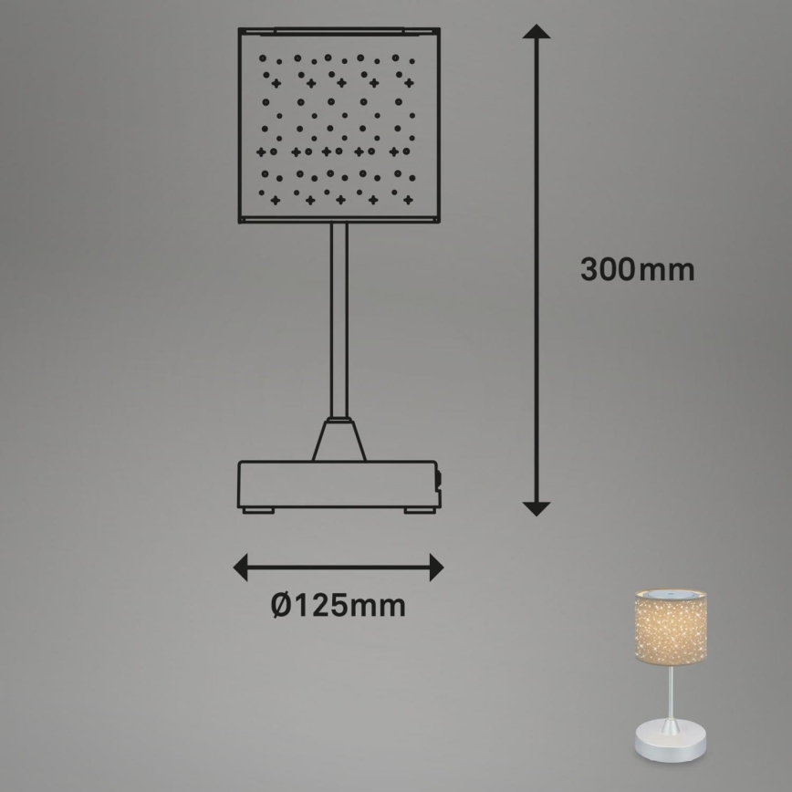 Brilo - LED Prigušiva punjiva vanjska stolna lampa LOLE LED/3W/5V 2000mAh IP44 srebrna/bež
