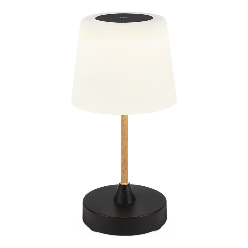 Brilo - LED Prigušiva punjiva vanjska stolna lampa COMPA LED/3W/5V IP44 kaučukovac crna/bijela