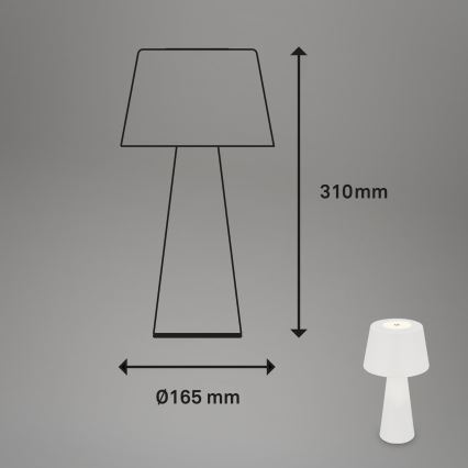 Brilo - LED Prigušiva punjiva vanjska stolna lampa LED/3,5W/5V IP44 bijela