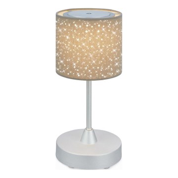 Brilo - LED Prigušiva punjiva vanjska stolna lampa LOLE LED/3W/5V 2000mAh IP44 srebrna/bež