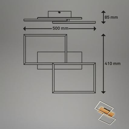 Brilo - LED prigušiva stropna svjetiljka CORNICE LED/30W/230V 3000K