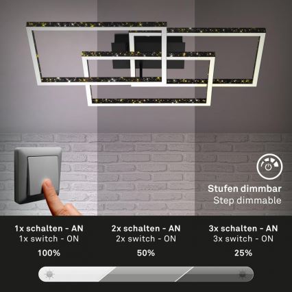 Brilo - LED Prigušiva stropna svjetiljka FRAME LED/57W/230V 3000K crna