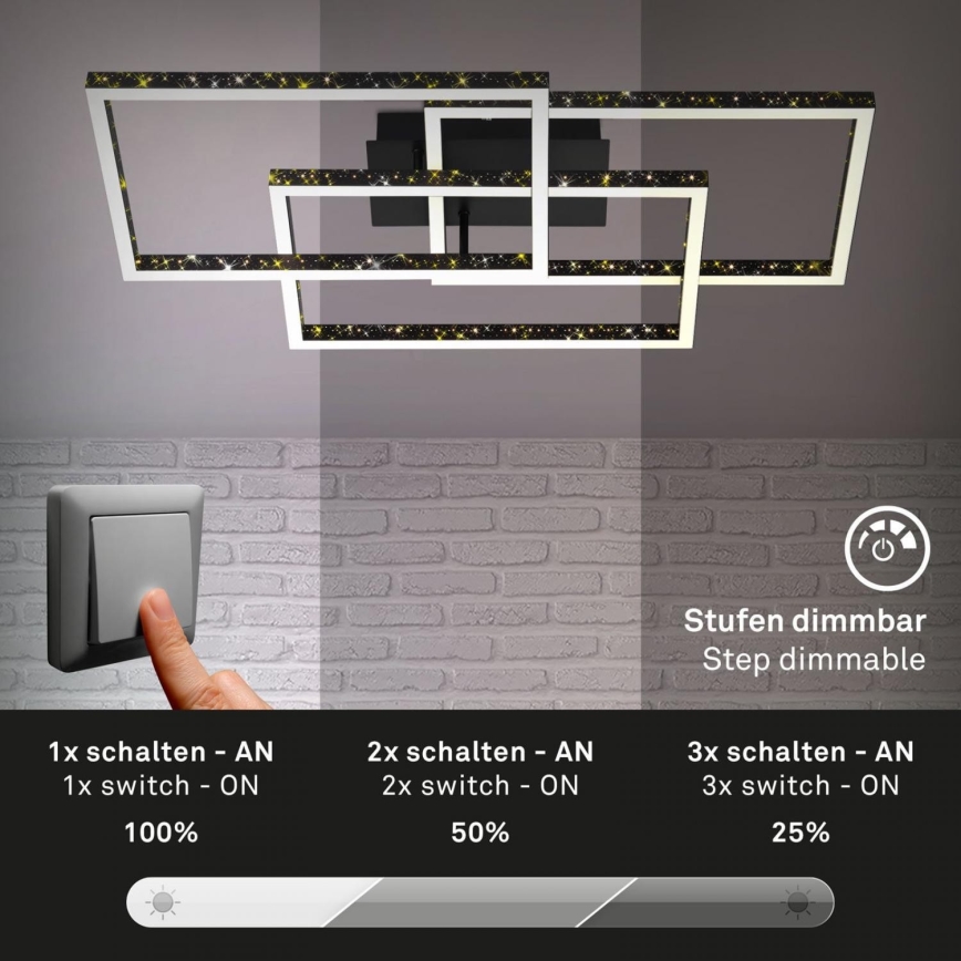 Brilo - LED Prigušiva stropna svjetiljka FRAME LED/57W/230V 3000K crna