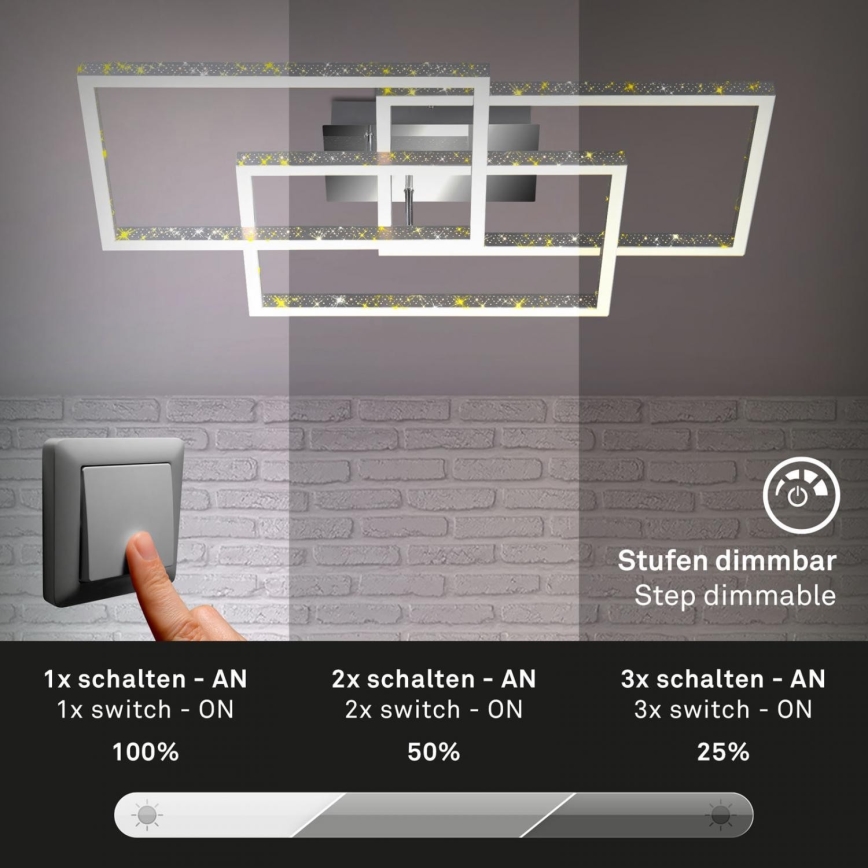 Brilo - LED Prigušiva stropna svjetiljka FRAME LED/57W/230V 3000K mat krom