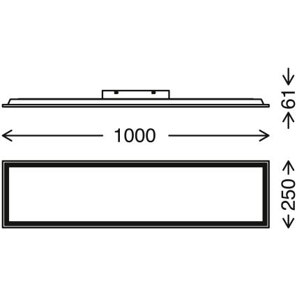 Brilo - LED Prigušiva stropna svjetiljka PIATTO LED/24W/230V 3000-6500K 100x25 cm + daljinski upravljač