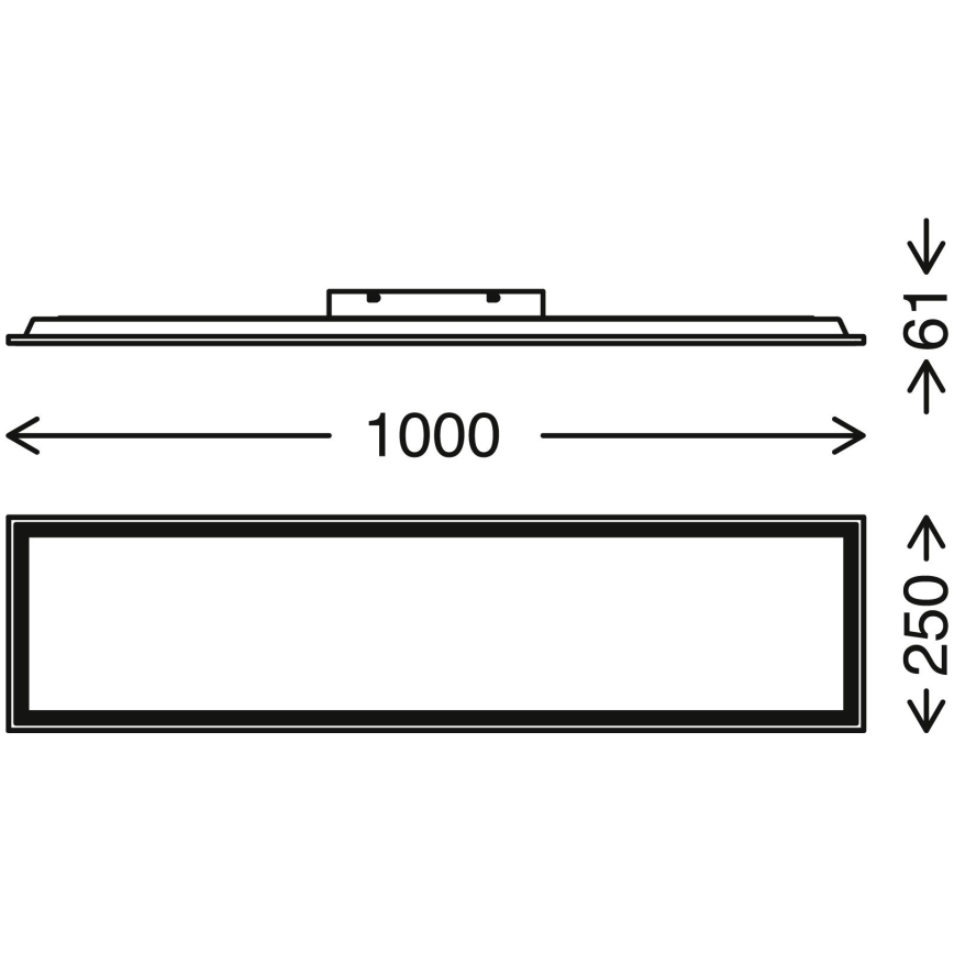 Brilo - LED Prigušiva stropna svjetiljka PIATTO LED/24W/230V 3000-6500K 100x25 cm + daljinski upravljač