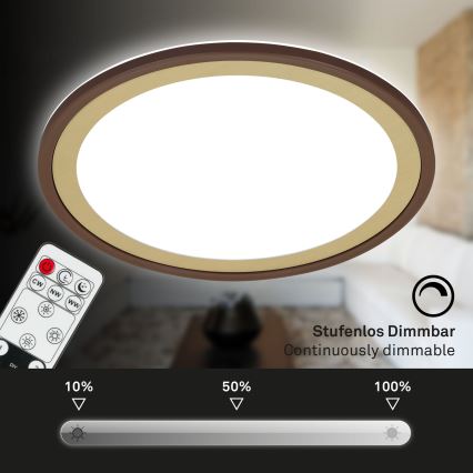 Brilo - LED Prigušiva stropna svjetiljka SLIM LED/22W/230V 2700-6500K + daljinski upravljač