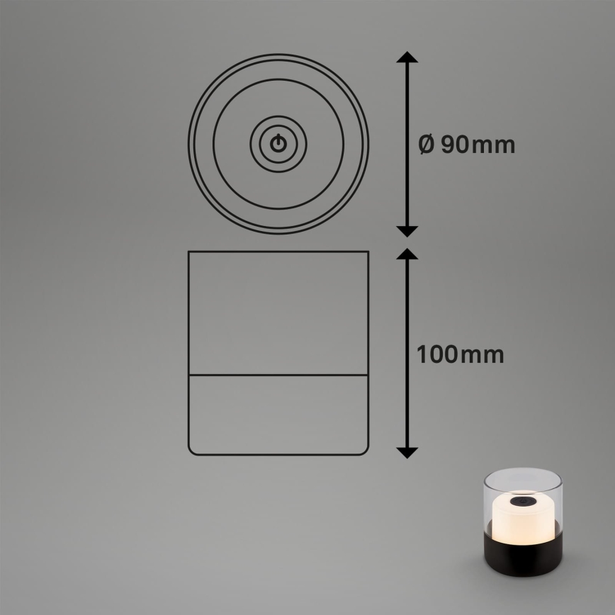 Brilo - LED prigušiva vanjska punjiva stolna lampa LILET LED/2W/5V IP44