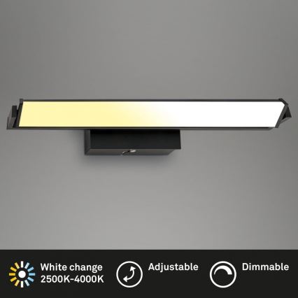 Brilo - LED Prigušiva zidna svjetiljka LED/18W/230V 2700-4000K crna