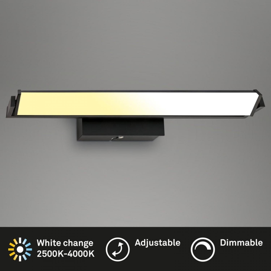 Brilo - LED Prigušiva zidna svjetiljka LED/18W/230V 2700-4000K crna