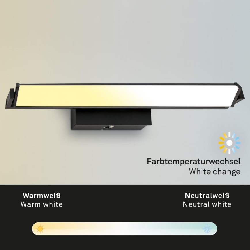 Brilo - LED Prigušiva zidna svjetiljka LED/18W/230V 2700-4000K crna