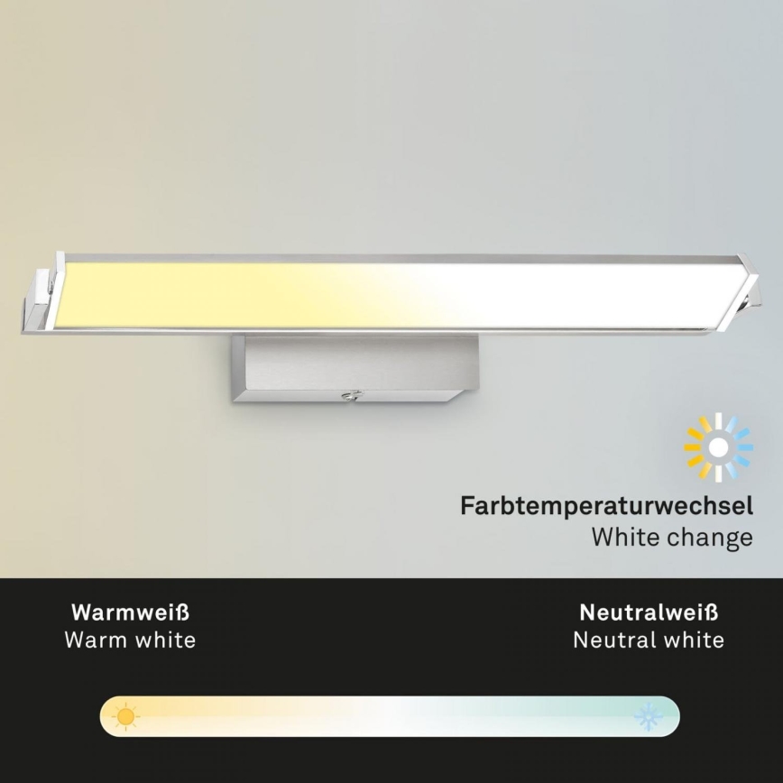 Brilo - LED Prigušiva zidna svjetiljka LED/18W/230V 2700-4000K srebrna