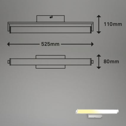 Brilo - LED Prigušiva zidna svjetiljka LED/18W/230V 2700-4000K srebrna