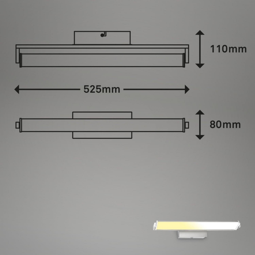 Brilo - LED Prigušiva zidna svjetiljka LED/18W/230V 2700-4000K srebrna
