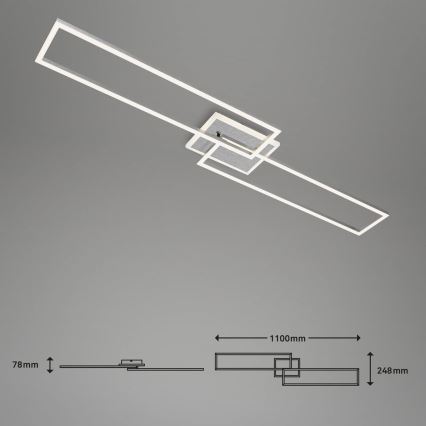 Brilo - LED Prigušivi nadgradni luster FRAME 2xLED/20W/230V 2700-6500K Wi-Fi Tuya + daljinski upravljač