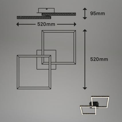 Brilo - LED Prigušivi nadgradni luster FRAME 2xLED/9W/230V