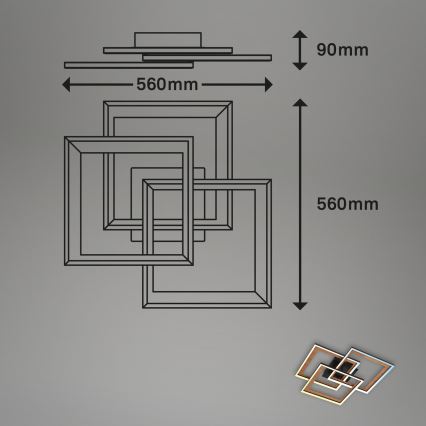 Brilo - LED Prigušivi nadgradni luster FRAME LED/45W/230V 2700-6500K + daljinski upravljač