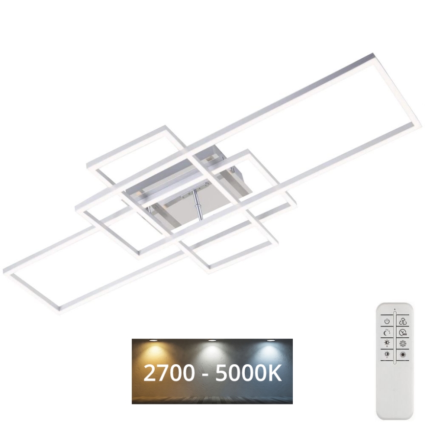 Brilo - LED Prigušivi nadgradni luster FRAME LED/51W/230V 2700-5000K mat krom + daljinski upravljač