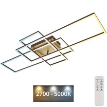 Brilo - LED Prigušivi nadgradni luster FRAME LED/51W/230V 2700-5000K smeđa/zlatna + daljinski upravljač
