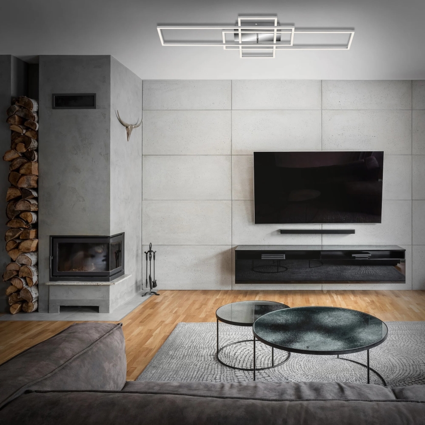 Brilo - LED Prigušivi nadgradni luster FRAME LED/51W/230V 2700-5000K mat krom + daljinski upravljač