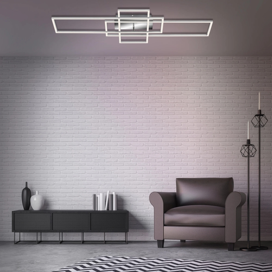 Brilo - LED Prigušivi nadgradni luster FRAME LED/51W/230V 2700-5000K mat krom + daljinski upravljač